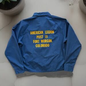 Vintage American Legion Jacket Medium Blue 80s Made in USA Workwear Colorado